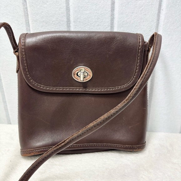 Coach Handbags - Vintage Coach Tango Leather Bag 1998 Mahogany Nickel Hardware Crossbody